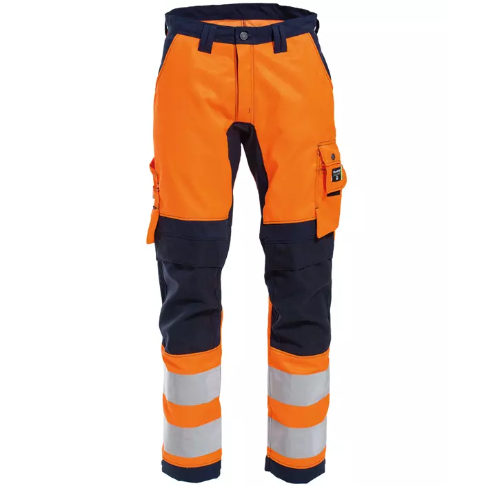 Tranemo Vision HV work trousers, Hi-vis Orange/Marine, large image number 0