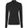 Dovre women's half-zip baselayer sweater with merino wool, Black, Black, swatch