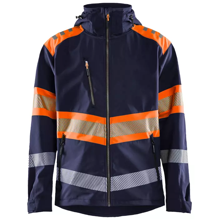 Blåkläder softshell jacket, Marine/Hi-Vis Orange, large image number 0