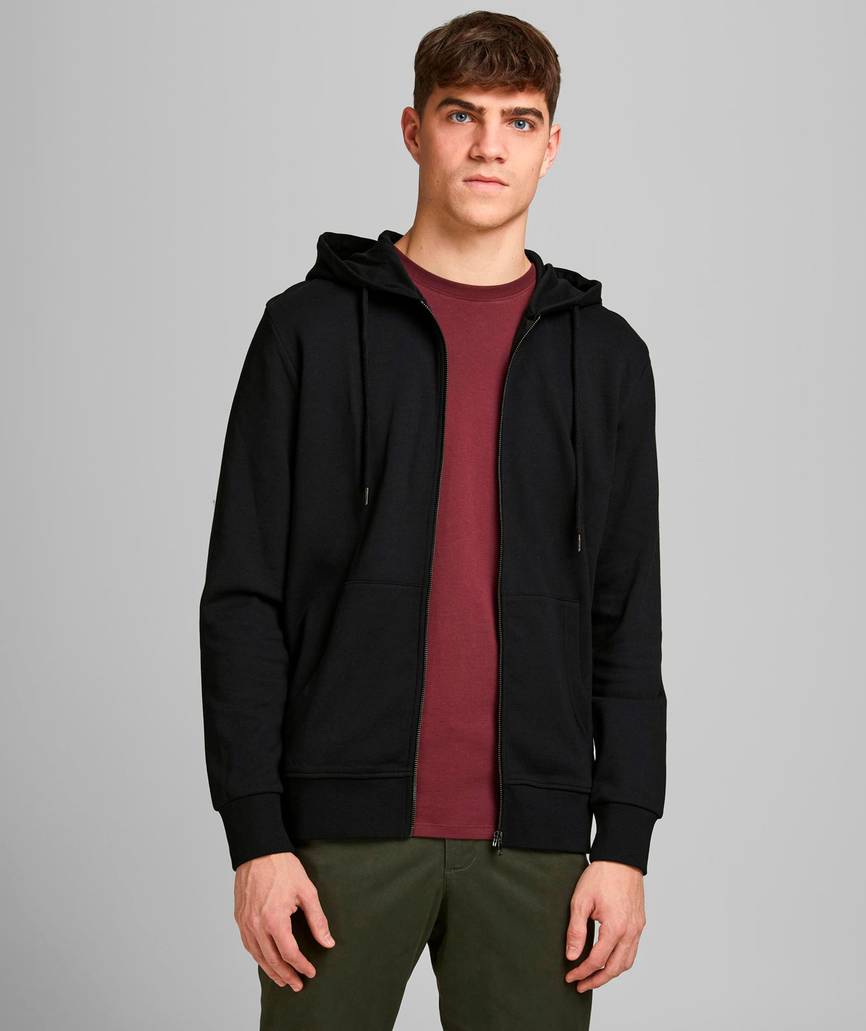 Jack & Jones JJEBASIC hoodie with full zipper