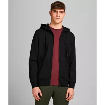 Jack & Jones JJEBASIC hoodie with full zipper, Black