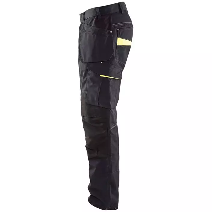 Blåkläder Unite craftsman trousers, Black/Yellow, large image number 4