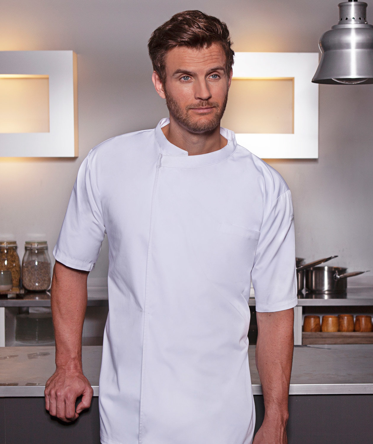 Karlowsky Basic short-sleeved chefs shirt, White, large image number 1