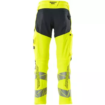 Mascot Accelerate Safe work trousers full stretch, Hi-Vis Yellow/Dark Marine