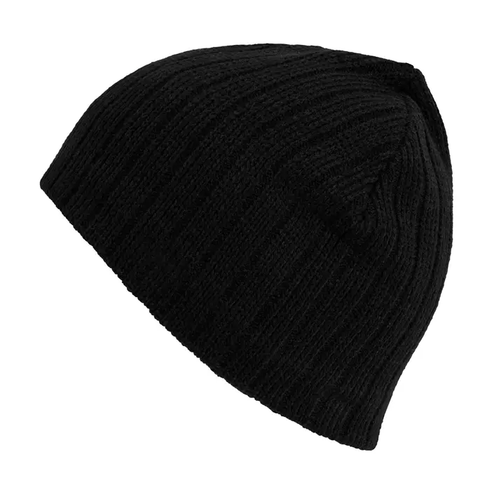 ID knitted hat with fleece headband, Black, Black, large image number 2