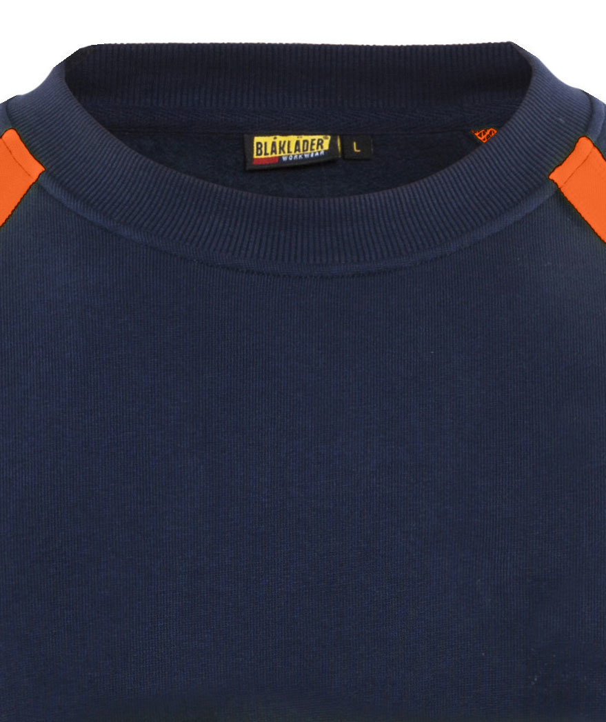 Bl&aring;kl&auml;der sweatshirt, Marine/Hi-Vis Orange, large image number 2