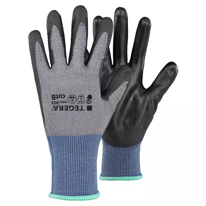 Tegera 803 ESD cut protection gloves Cut B, Black/Grey/Blue, large image number 0