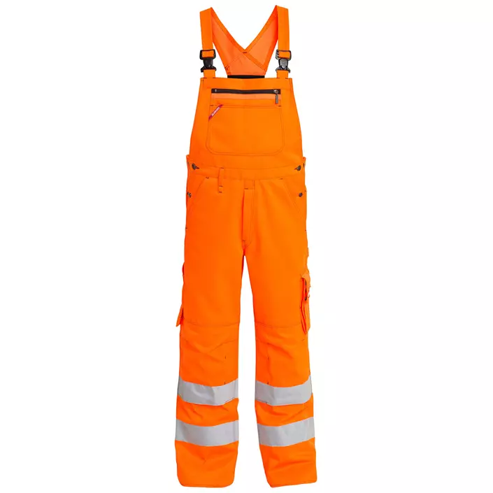 Engel work bib and brace trousers, Hi-vis Orange, large image number 0