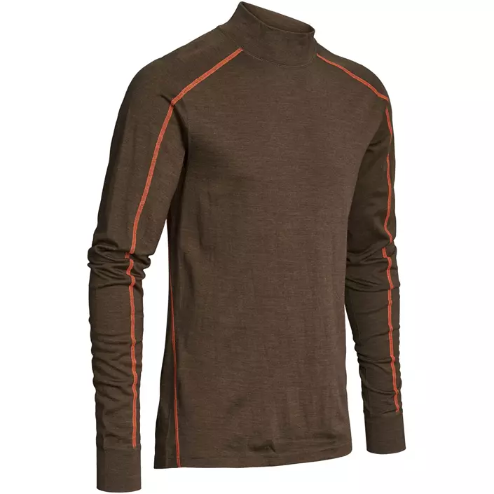 Northern Hunting Asthor Lue baselayer sweater with merino wool, Brown, large image number 0