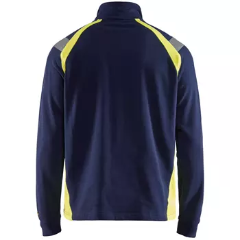 Blåkläder sweatshirt half zip, Marine/Hi-Vis yellow