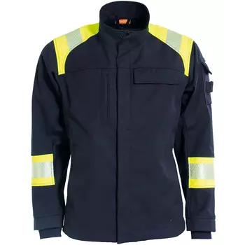 Tranemo Stretch FR softshell jacket, Marine Blue/Yellow