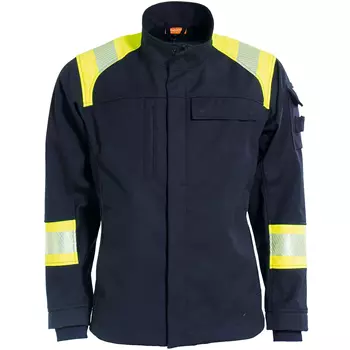 Tranemo Stretch FR softshell jacket, Marine Blue/Yellow
