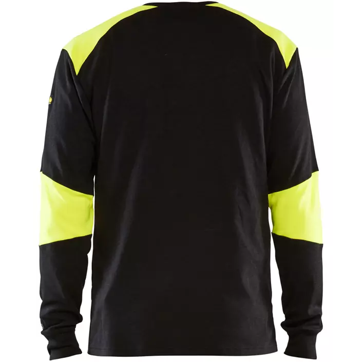 Blåkläder Anti-Flame langermet T-skjorte, Marine/Hi-Vis gul, large image number 1