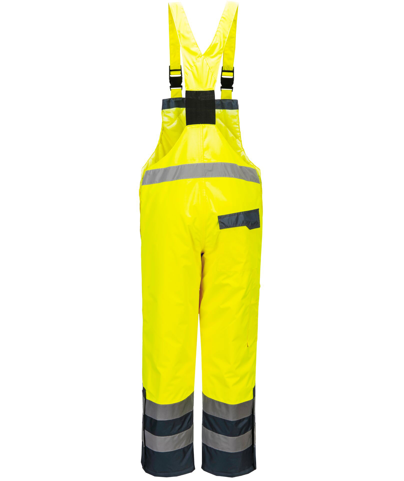 Portwest lined bib and brace, Hi-Vis Yellow