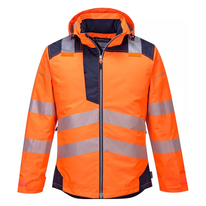 Portwest PW3 winter jacket, Hi-Vis Orange/Dark Marine, large image number 0