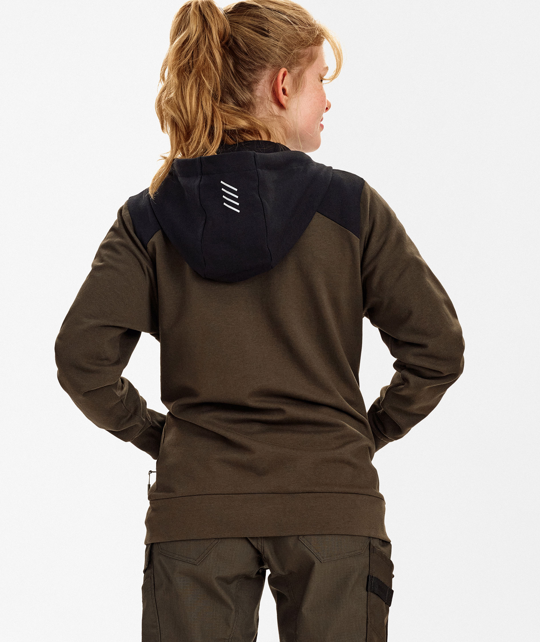 Engel Entire dame h&aelig;ttetr&oslash;je med lynl&aring;s, Forest Green/Black, large image number 4