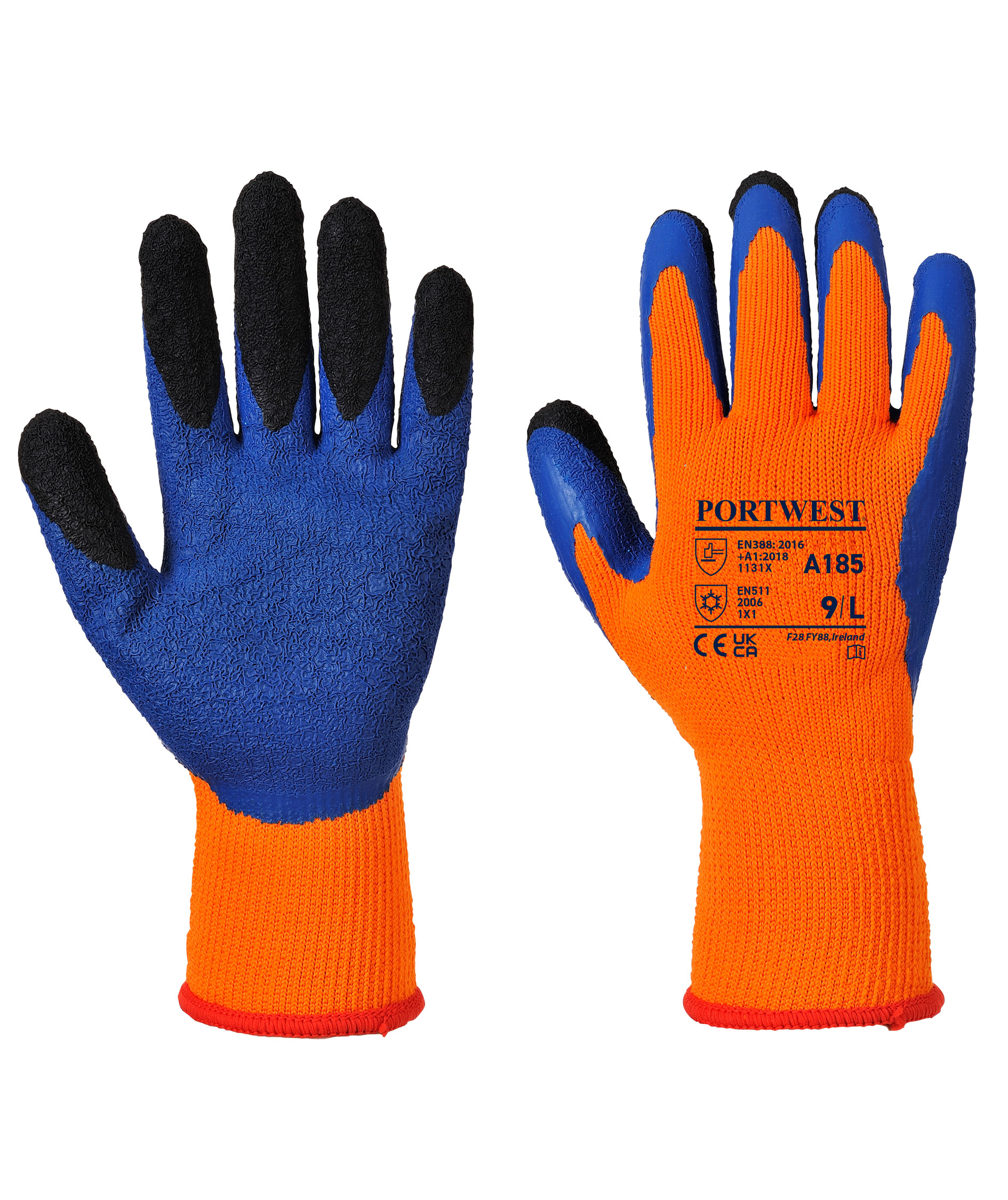 Portwest A185 Duo-Therm gloves, Orange/blue, large image number 2