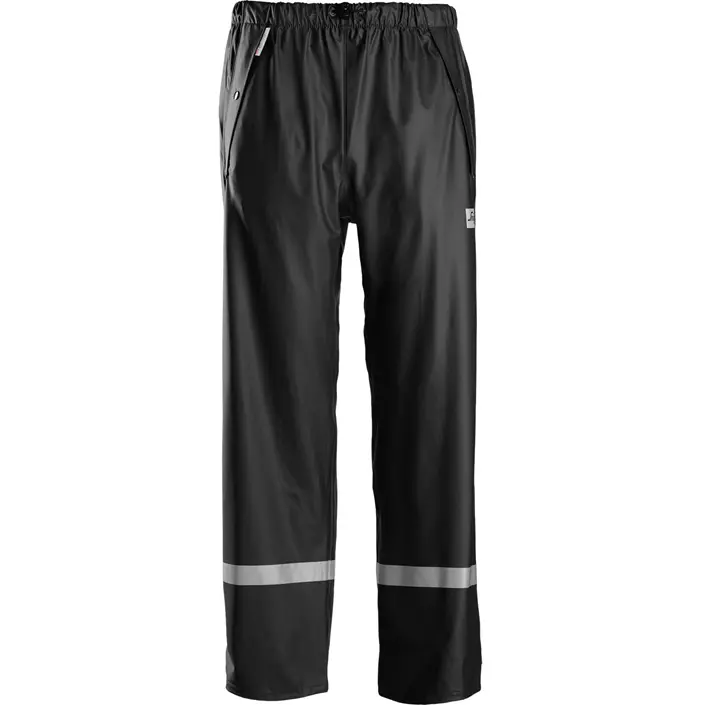 Snickers PU rain trousers, Black, large image number 0