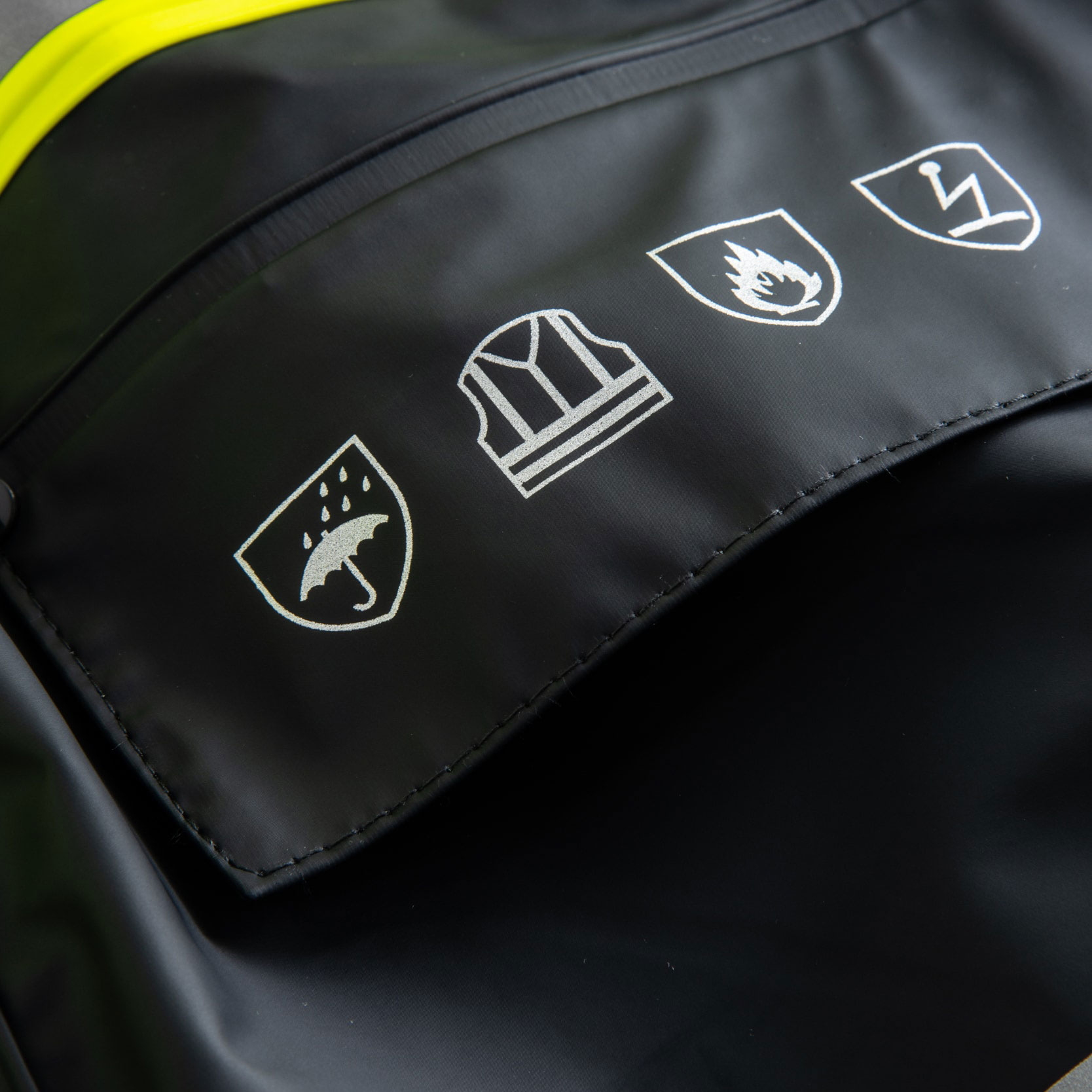 Lyngs&oslash;e Multinorm PU vinterjakke, Hi-vis&nbsp;Gul/Marine, large image number 4