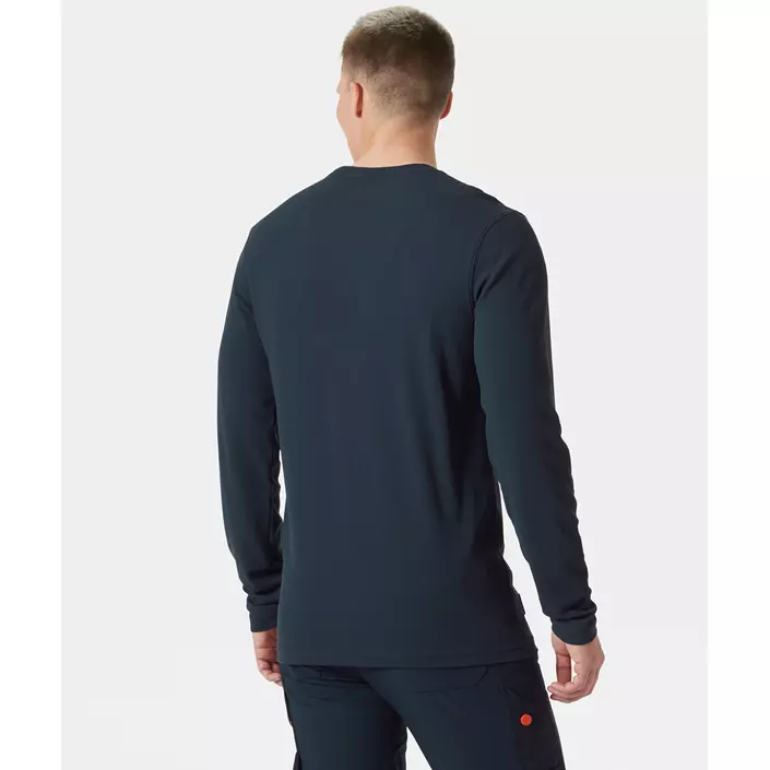 Helly Hansen Tech langermet T-skjorte, Navy, large image number 3