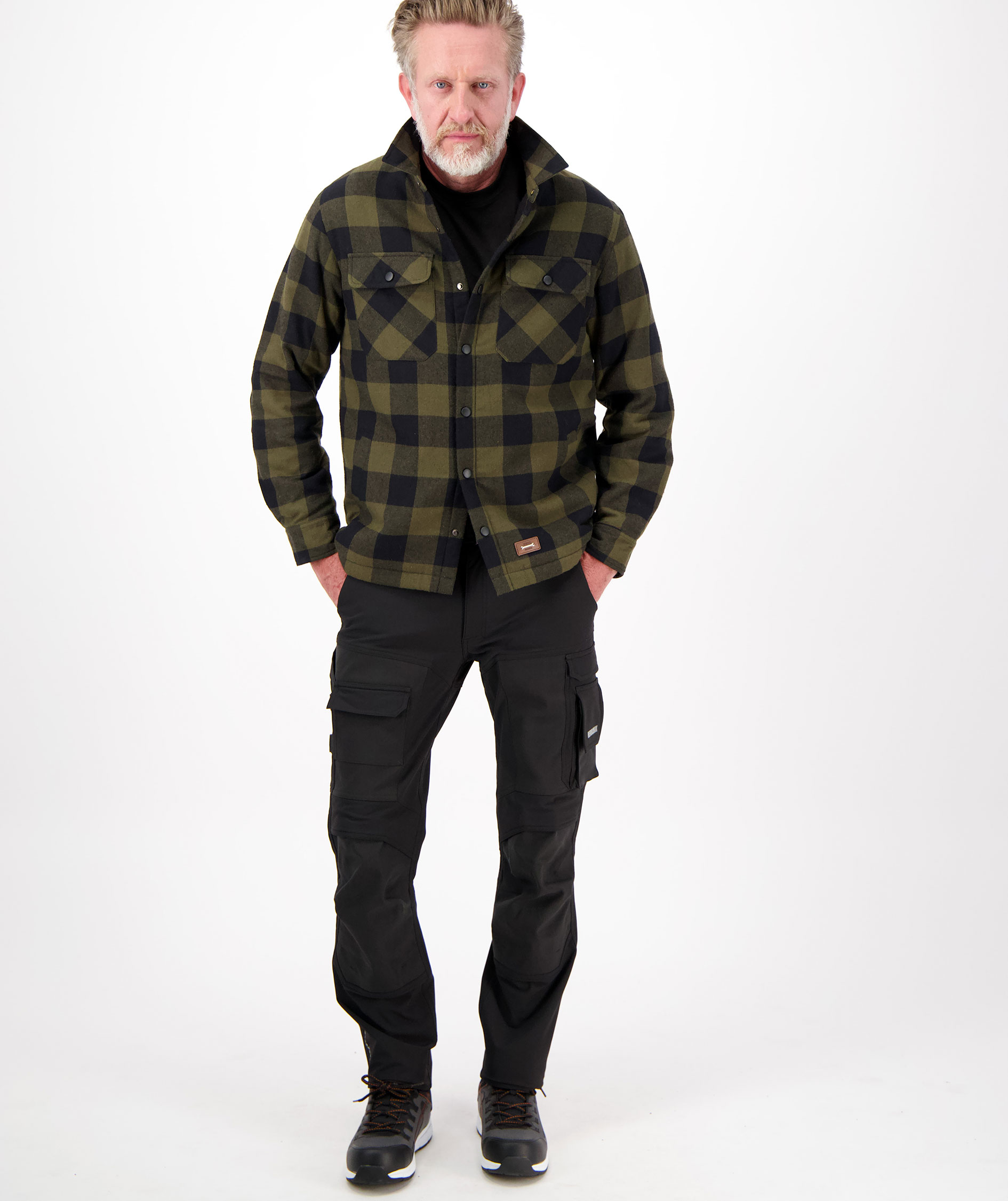 HEROCK Puro shirt jacket, Dark Khaki/Black