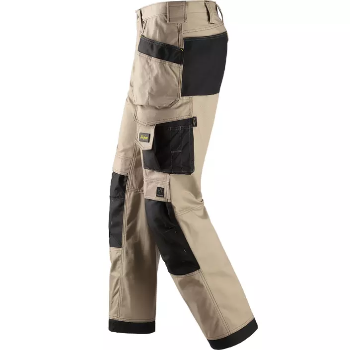 Snickers Canvas+ craftsmen's trousers, Khaki/Black, large image number 2