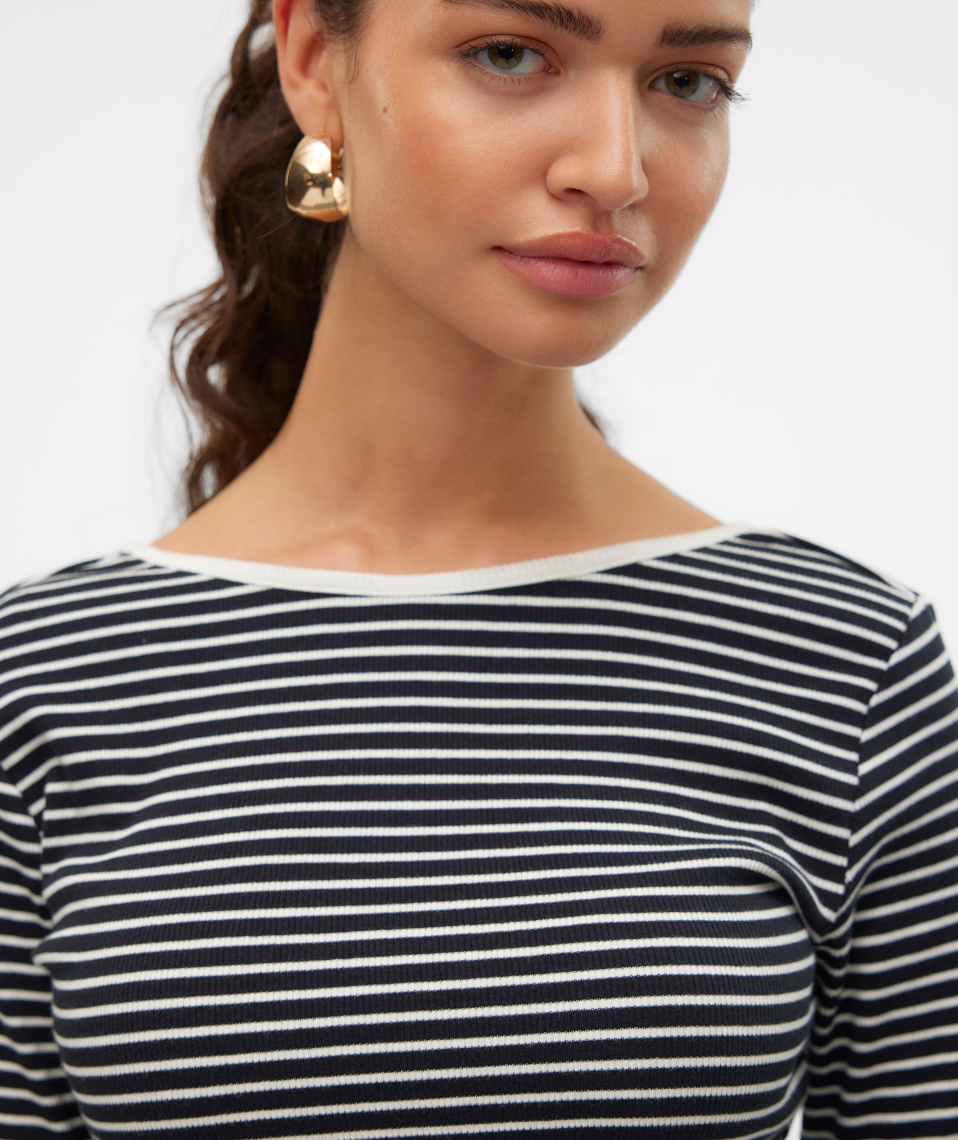 Vero Moda VMCHLOE 2-way women's blouse, Black/Snow White, large image number 3