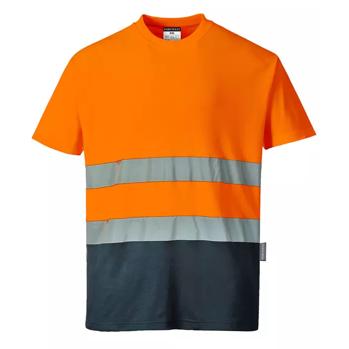 Portwest T-shirt, Varsel Orange/Marinblå, large image number 0