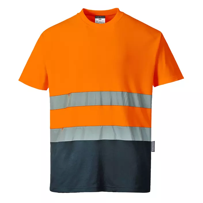 Portwest T-skjorte, Hi-vis Oransje/Marineblå, large image number 0