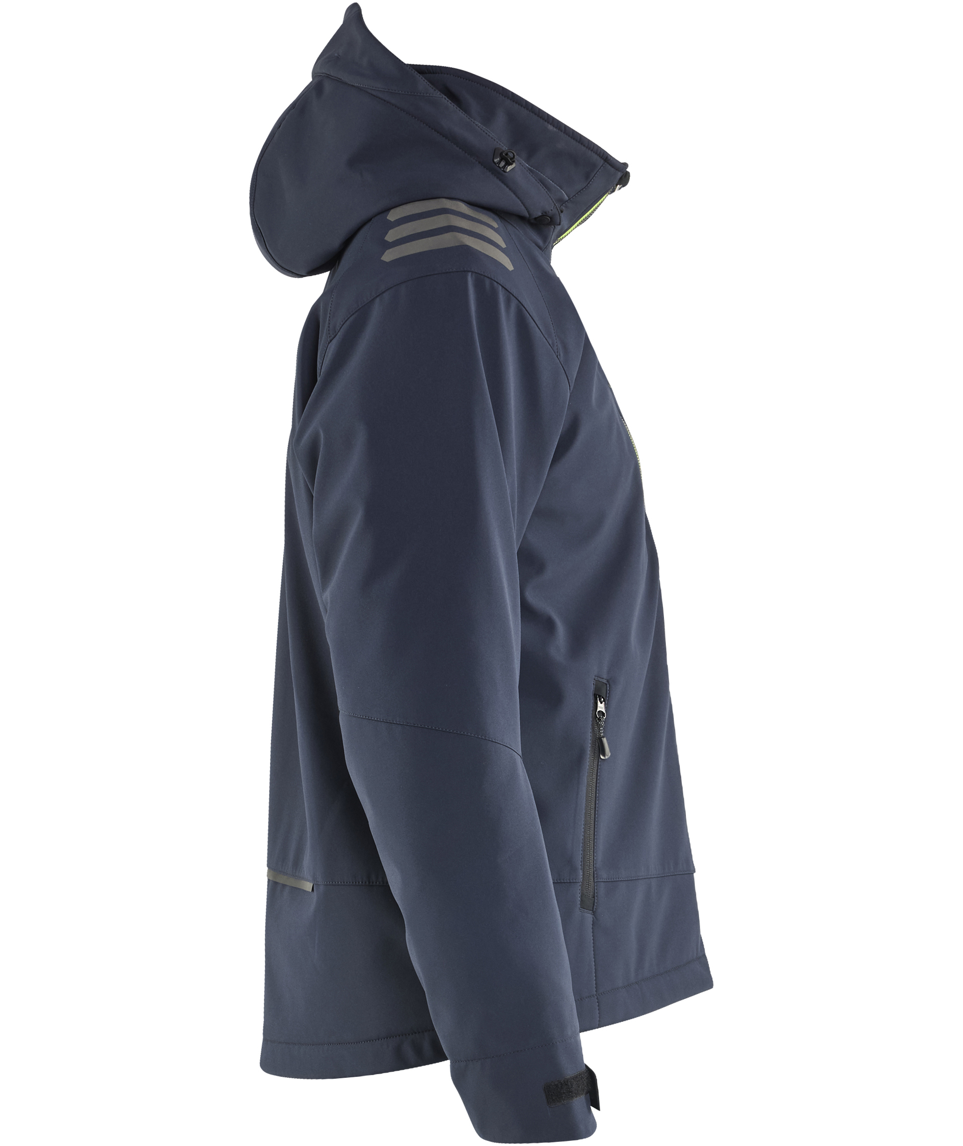 Bl&aring;kl&auml;der l&auml;ttfodrad softshelljacka, M&ouml;rk Marinbl&aring;/Hi-Vis Gul, large image number 2