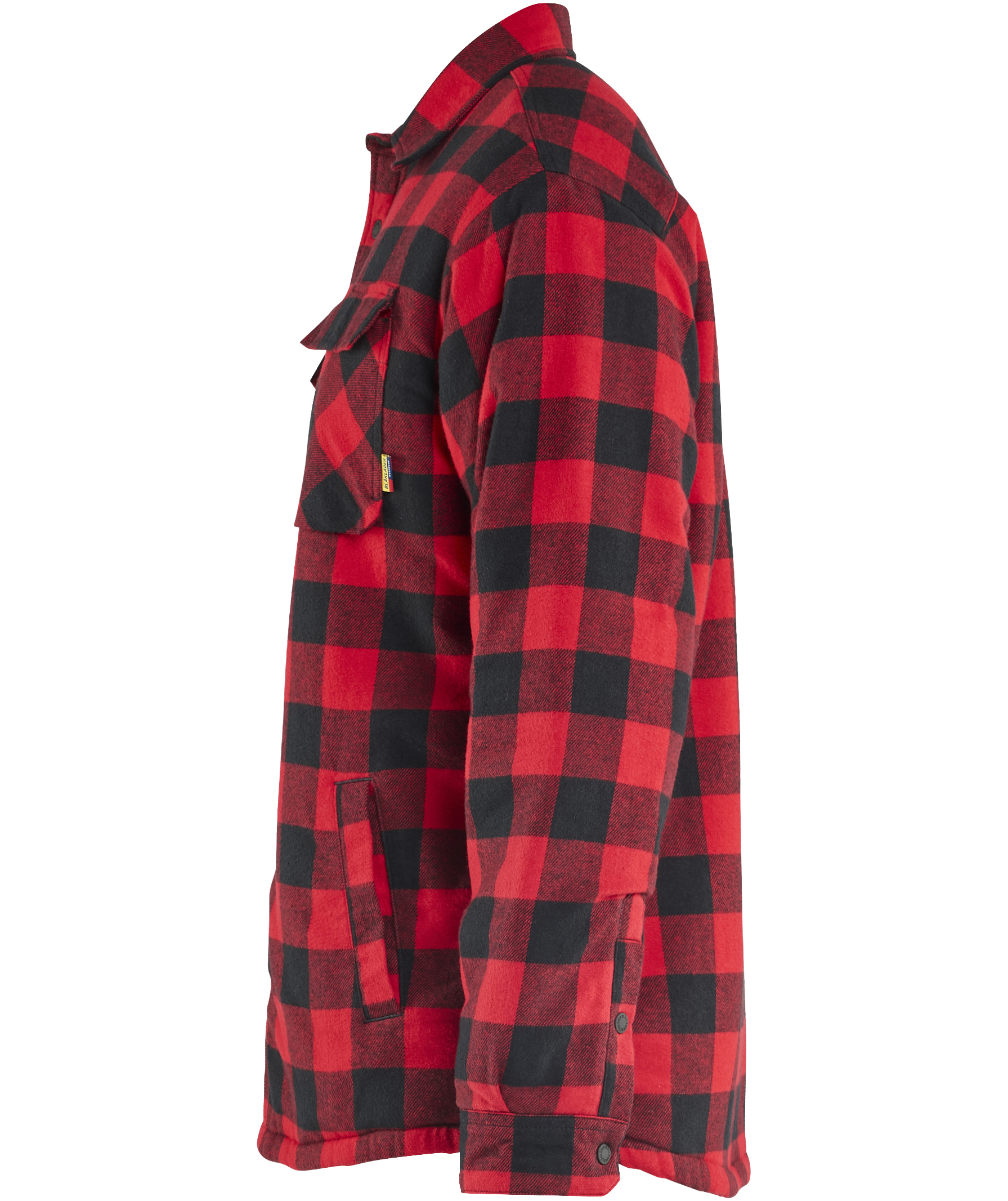 Bl&aring;kl&auml;der flannel skjortejakke, R&oslash;d/Sort, large image number 3