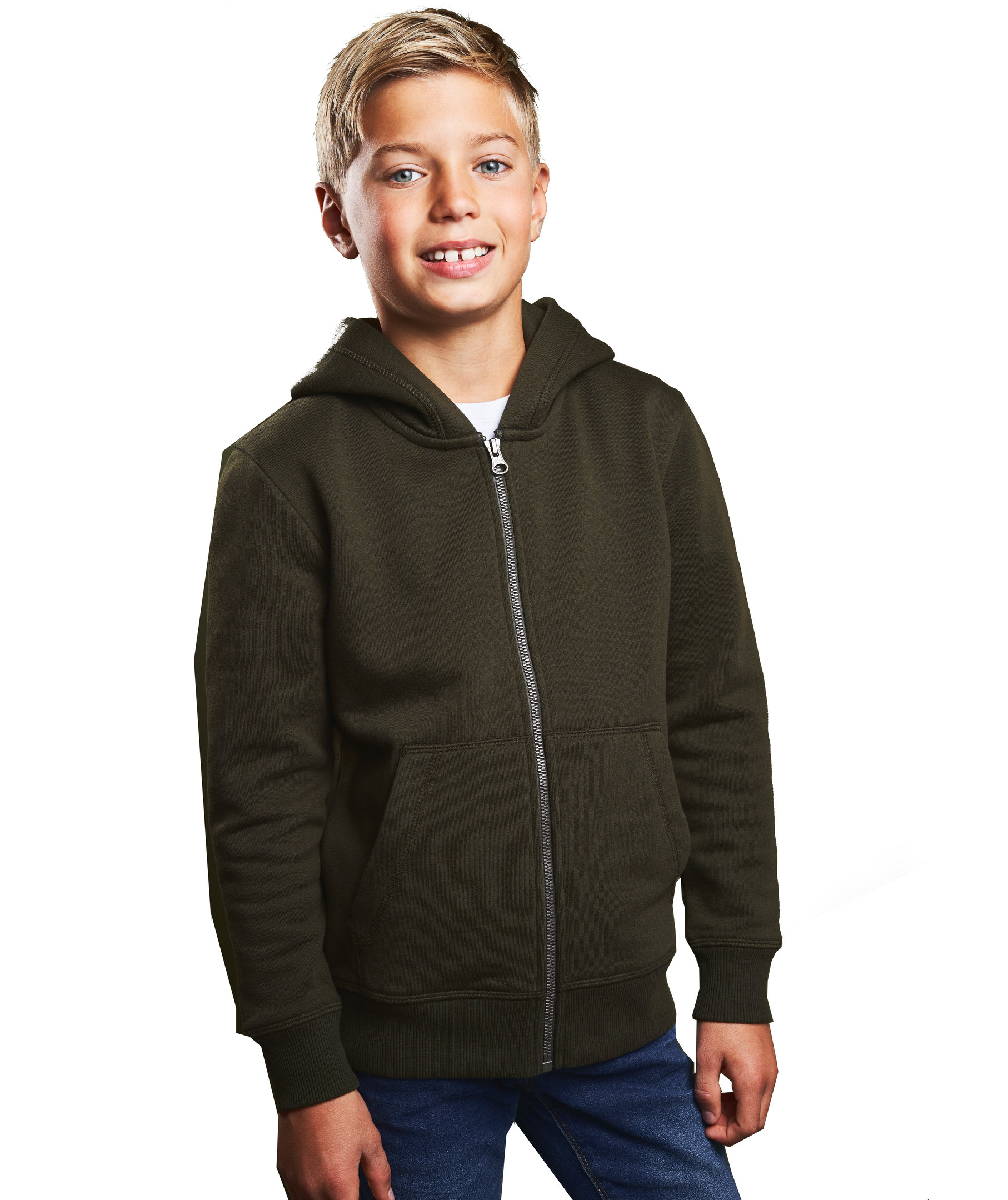 ID Core hoodie till barn, Olivgr&ouml;n