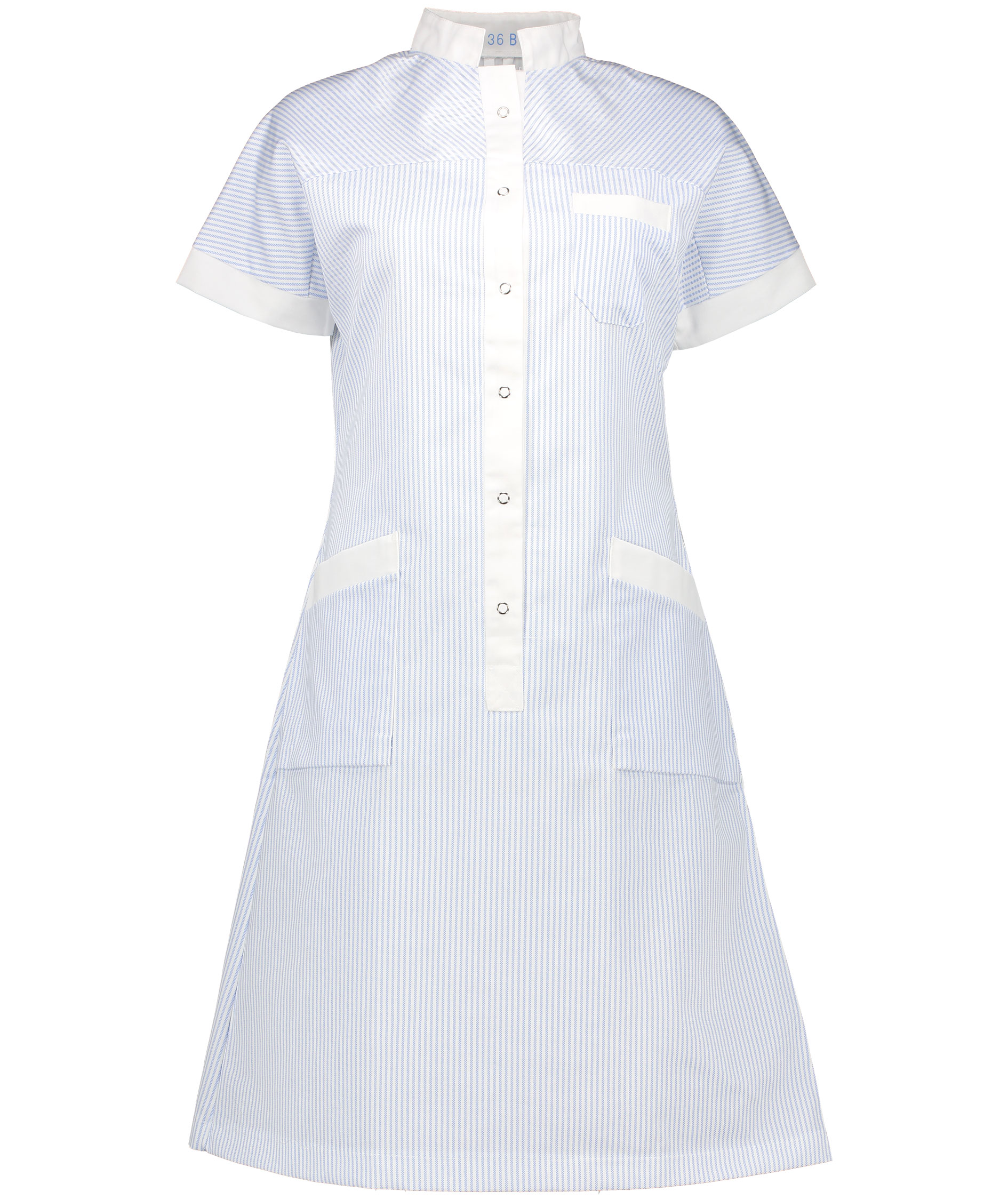 Borch Textile 05193 Damenkleid 210 gsm, Blau/Wei&szlig; Gestreift