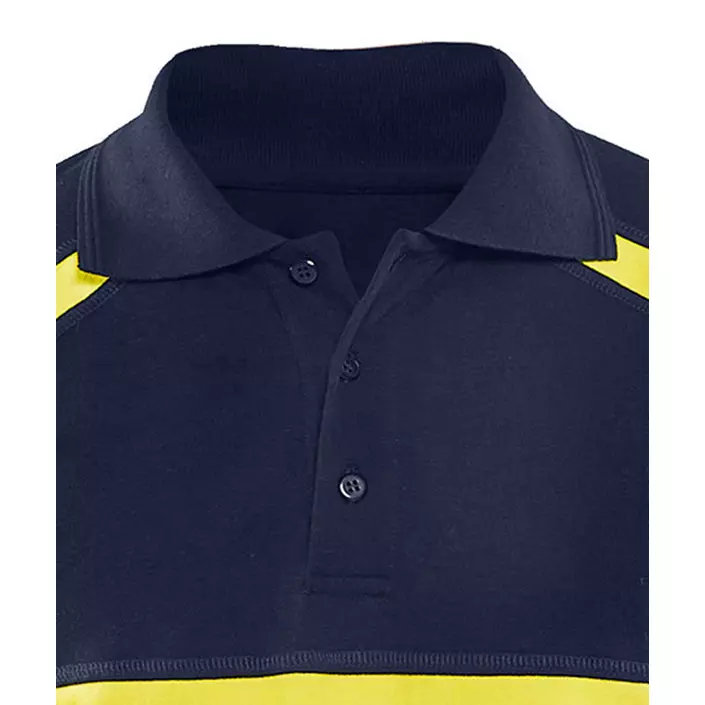 Blåkläder Multinorm long-sleeved polo shirt, Marine/Hi-Vis Orange, large image number 2
