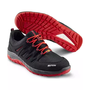 2nd quality product Elten Maddox Black-Red safety shoes S3, Black/Red