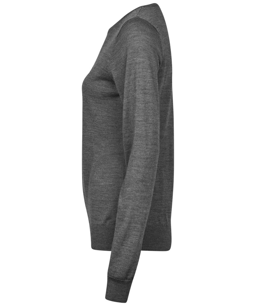 Tee Jays women's knitted pullover with merino wool, Grey melange, large image number 4