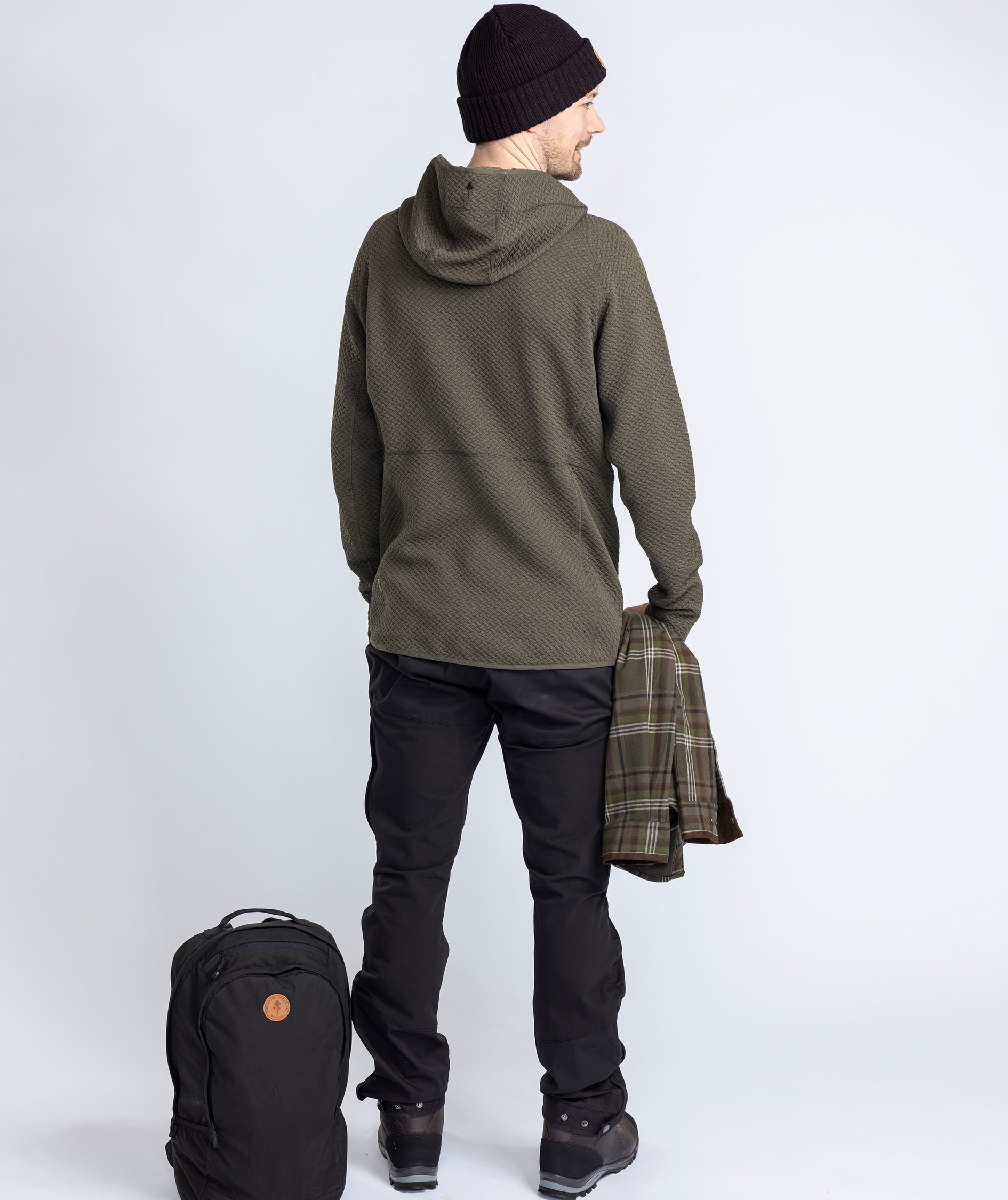 Pinewood Everyday Travel h&aelig;ttetr&oslash;je med lyn, Dark Green Melange, large image number 4