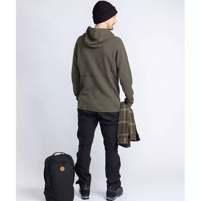 Pinewood Everyday Travel hættetrøje med lyn, Dark Green Melange, large image number 4