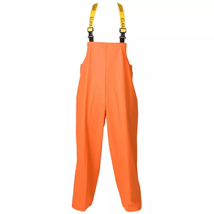 Elka Pro PU rain bib and brace trousers, Orange, large image number 0