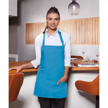 Karlowsky Basic bib apron with pockets, Turquoise