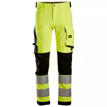 Snickers AllroundWork work trousers 6343, Hi-vis Yellow/Black