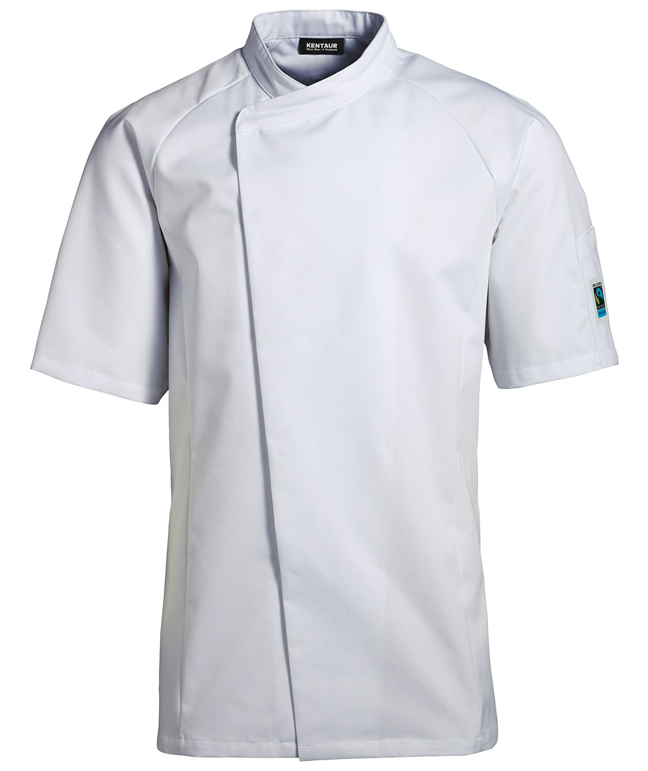 Kentaur kort&auml;rmad kock-/serveringsjacka med Fairtrade bomull, Vit