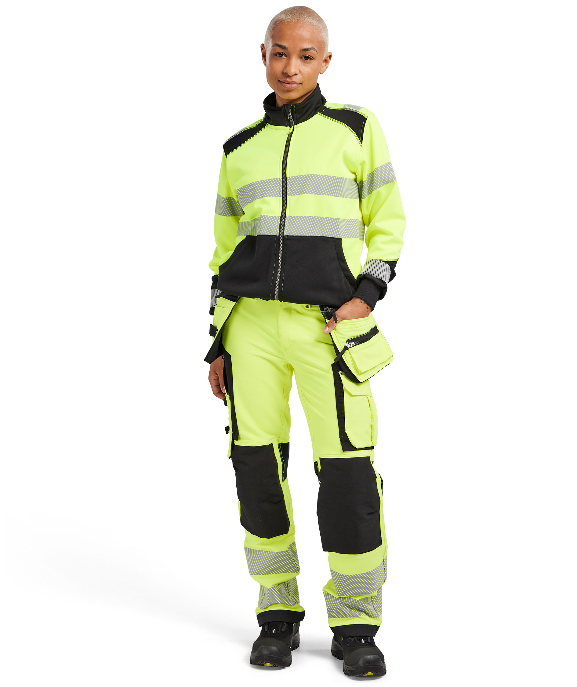 Bl&aring;kl&auml;der women's cardigan, Hi-vis Yellow/Black