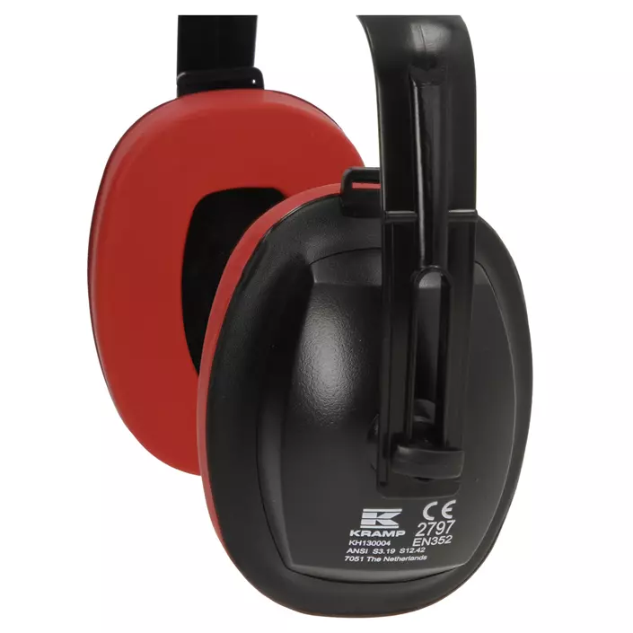 Kramp Multiposition ear defenders, Black/Red, Black/Red, large image number 1