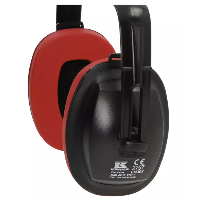 Kramp Multiposition ear defenders, Black/Red, Black/Red, large image number 1