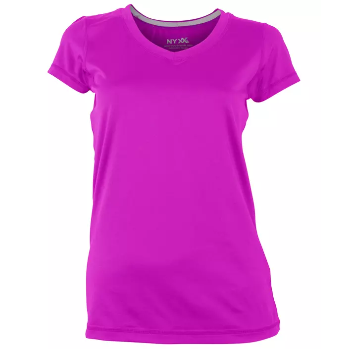 NYXX Flow Damen Stretch T-Shirt, Bright Violet/Grau, large image number 0