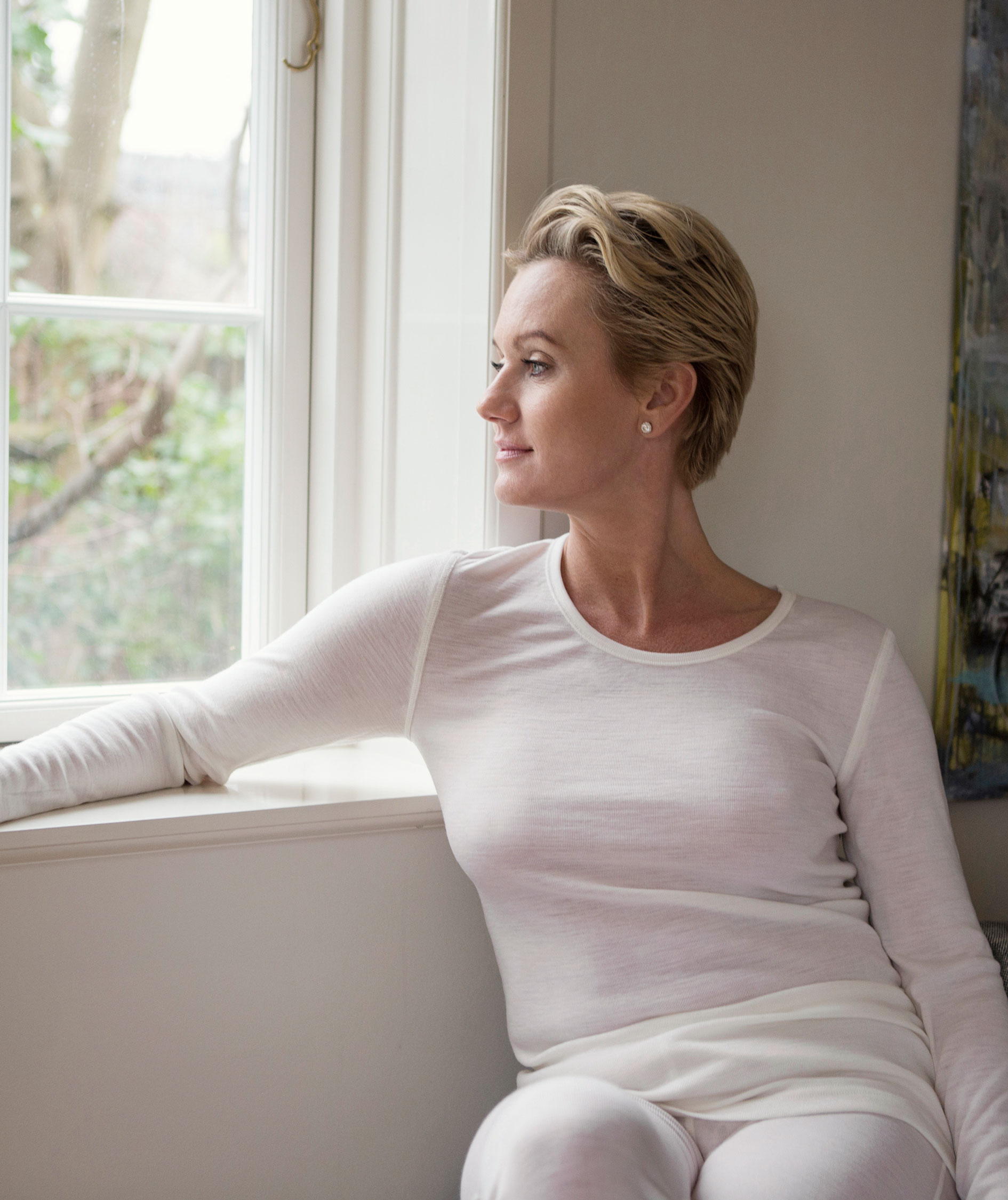 Joha Marie l&aring;ng&auml;rmad underst&auml;llstr&ouml;ja med merinoull dam, Vit, Vit, large image number 3