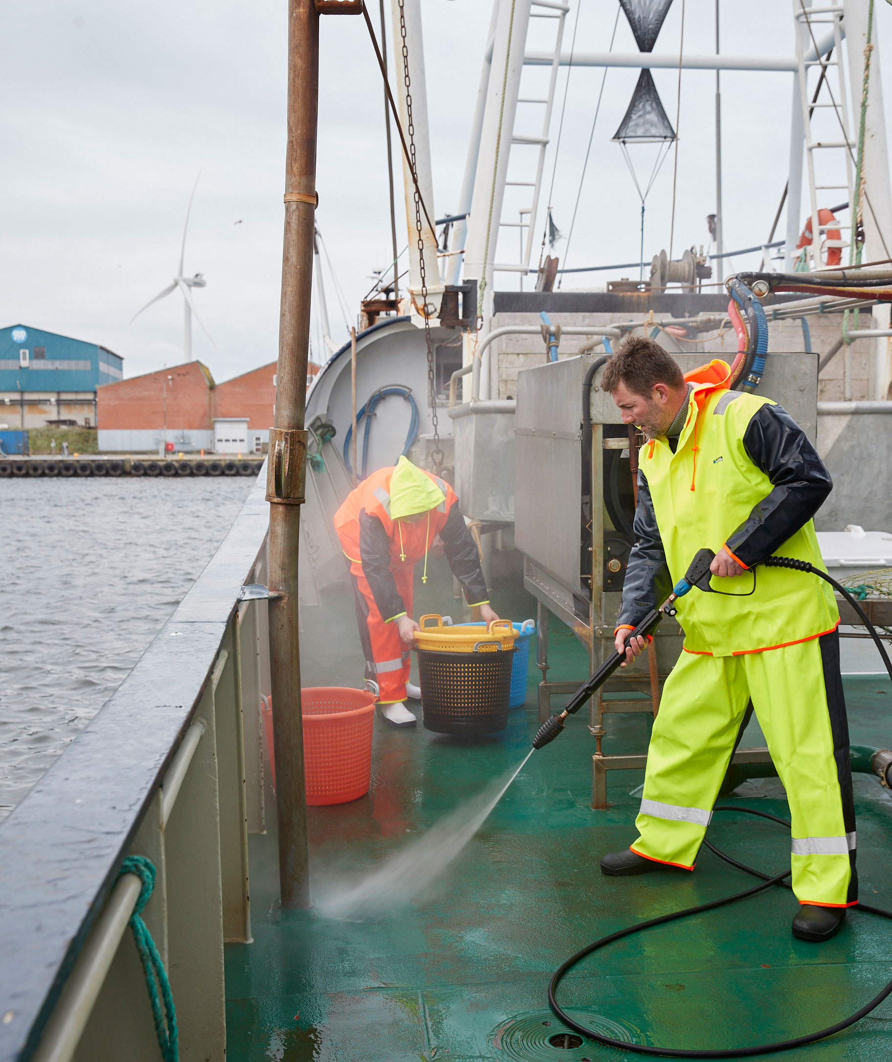 Lyngs&oslash;e PVC regnoveralls, Hi-vis&nbsp;Gul/Marine, large image number 1