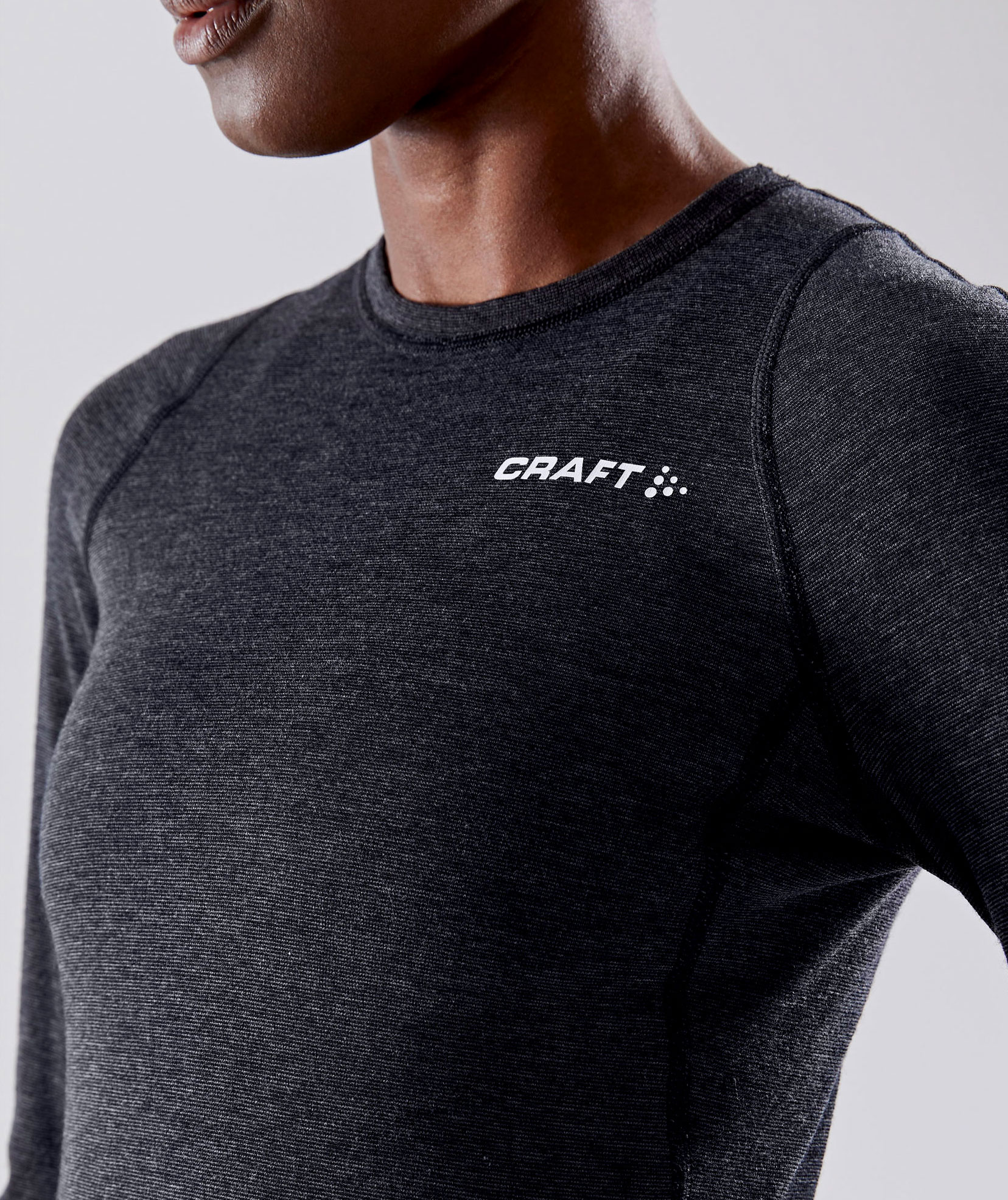 Craft Core women's baselayer set with merinowool, Black Melange, large image number 8