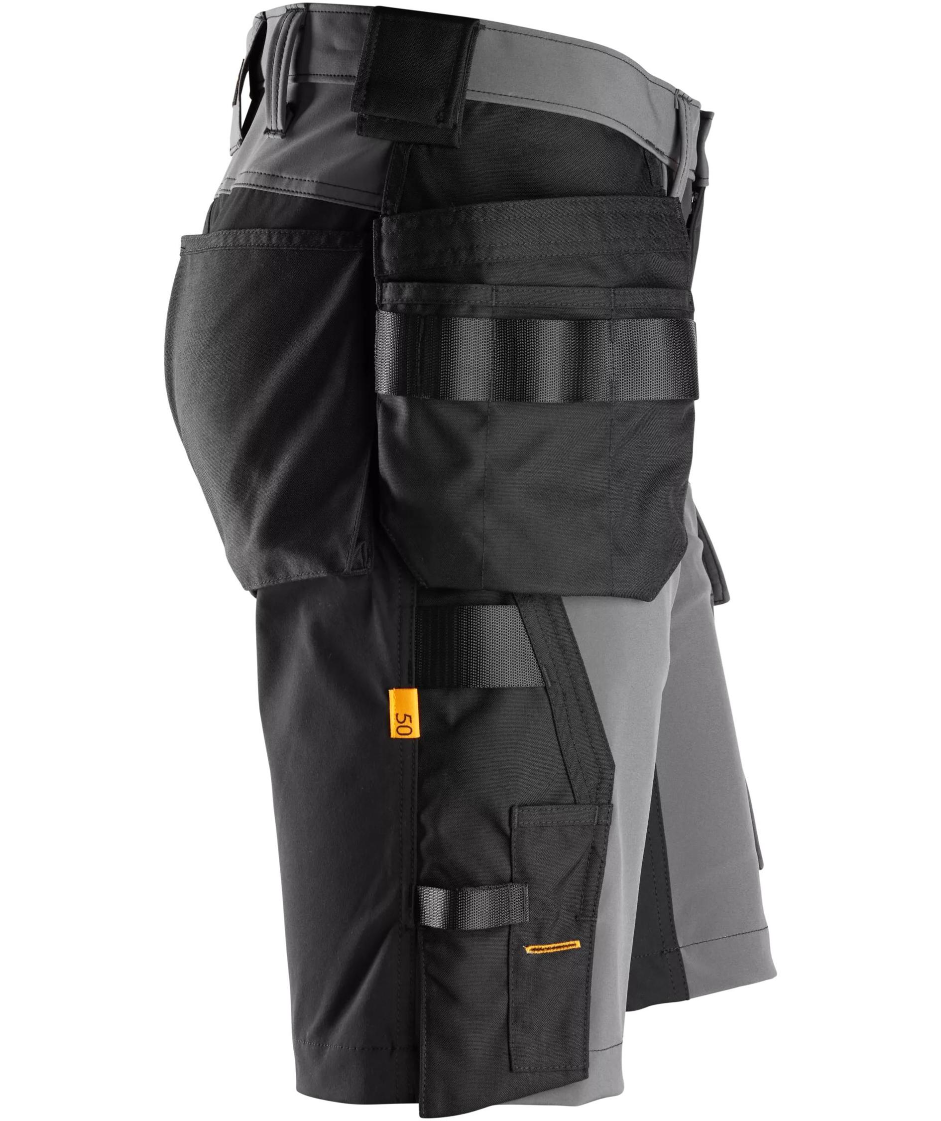 Snickers AllroundWork craftsman shorts 6175 full stretch, Steel Grey/Black, large image number 4
